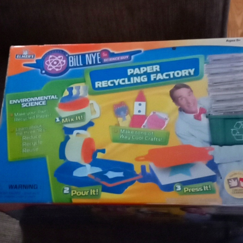 Vintage by Elmers Products. Bill NYE the Science guy Paper Recycing Factory